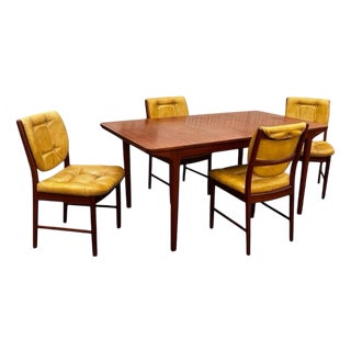 Mid-Century Teak 2-Leaf Extendable Dining Table and Chairs from McIntosh, Set of 5 For Sale