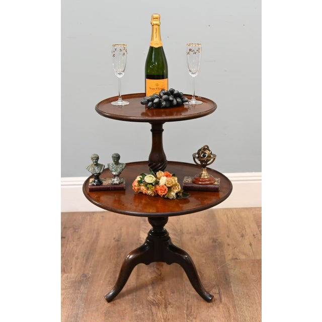 Victorian Mahogany Two-Tier Dumb Waiter, 1880 For Sale - Image 3 of 5