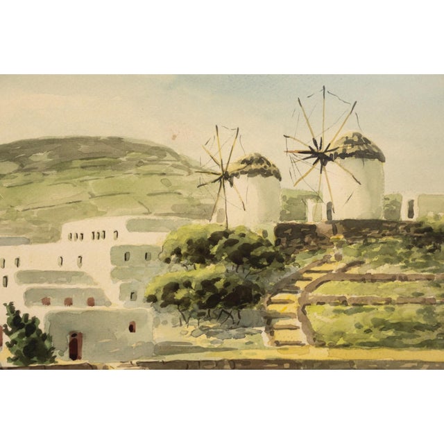 Impressionist M. Evelyn McCormick (1862-1948) - Untitled Watercolor of Mykonos, Greece - Signed Impressionist Art For Sale - Image 3 of 7