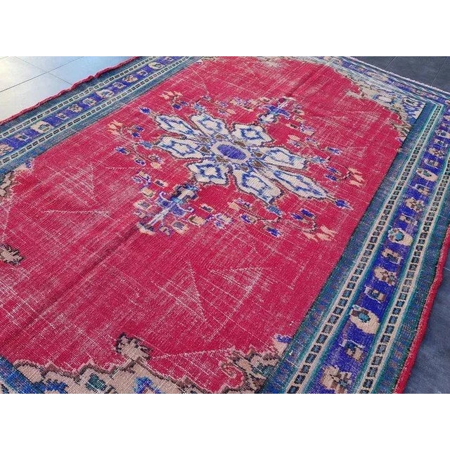 1960s Handknotted Vintage Turkish Rug For Sale - Image 4 of 11
