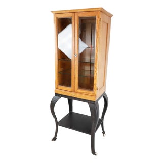 Rare Wood, Steel & Glass Medical, Dr's Cabinet. Circa 1900s For Sale