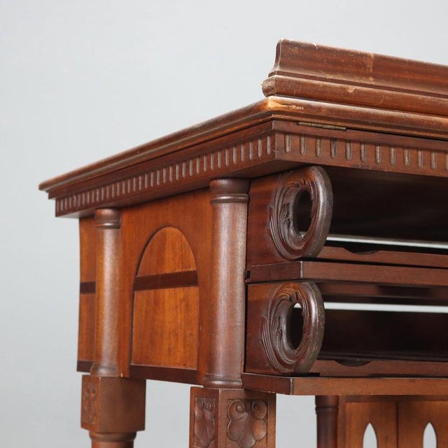 Large Late 19th Century Walnut Library Lectern, Italy For Sale - Image 6 of 10