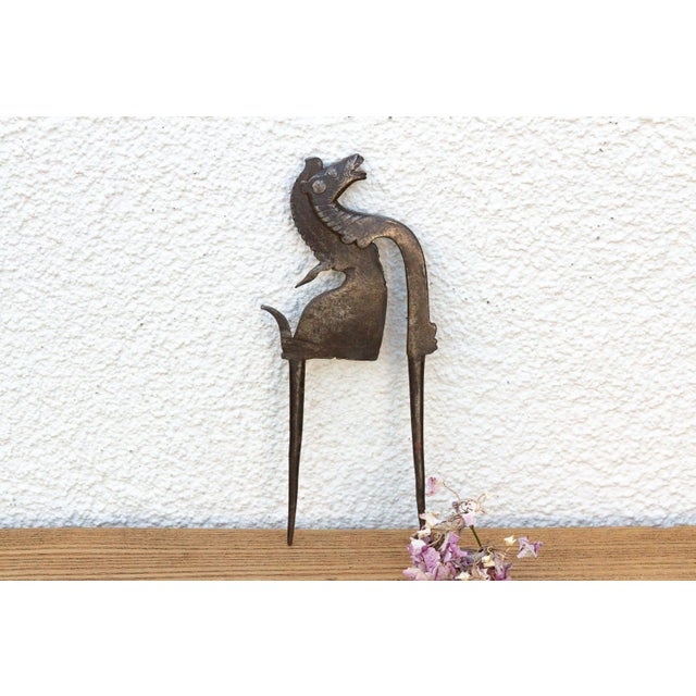 Metal Mythological Indian Horse Cutter For Sale - Image 7 of 7