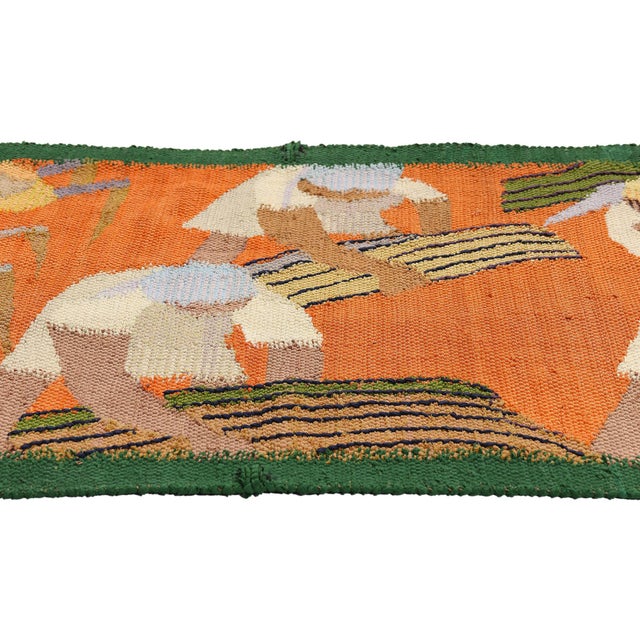 Tribal Vintage Brazilian Tapestry Rug, 02'09 X 07'00 For Sale - Image 3 of 12