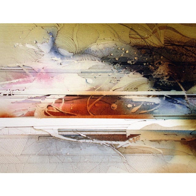 Contemporary 1980s Nanci Blair Closson "Into the Night" Original Watercolor Painting For Sale - Image 3 of 5