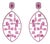 Art Deco Geometric Ruby Lattice Drop Earrings in 925 Sterling Silver, A Pair For Sale