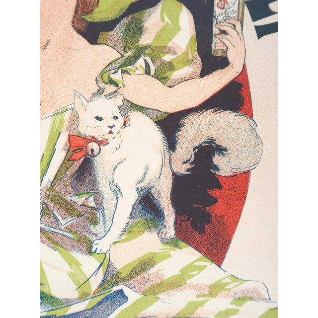 Jules Cheret, Elegant Woman with Her Aperitif and Her Cat, 1897, Lithograph For Sale - Image 7 of 11