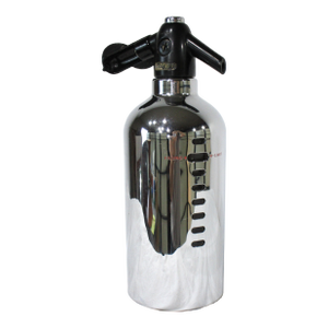 Soda King Art Deco Chrome Syphon Seltzer Bottle in the Style of Norman Bel Geddes