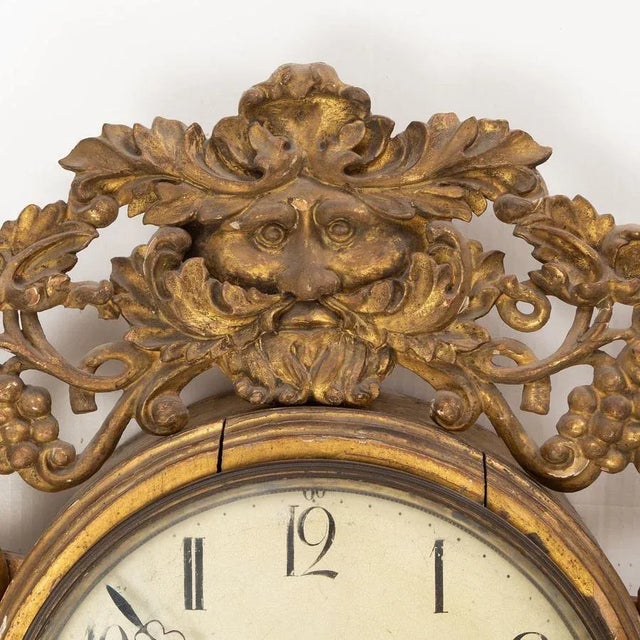 A jonas cederlund wall clock around 1850 from stockholm. the wall clock is worked in the swedish empire and dates from the...