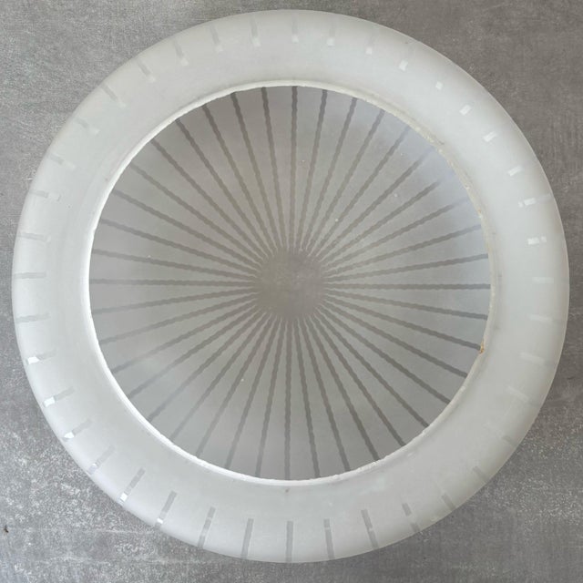 Model 11619 Ceiling Lamp in Glass and Steel by Harald Notini for Böhlmarks, Sweden, 1940s For Sale - Image 6 of 10