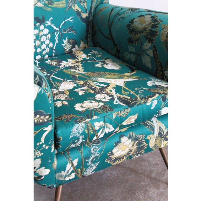 1950s Gigi Radice Armchair in Dedar Silkbird For Sale - Image 5 of 6