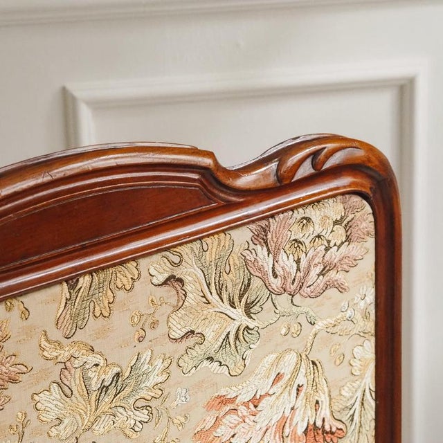 Historicism Mahogany Fireplace Screen with Fabric Covering For Sale - Image 5 of 13