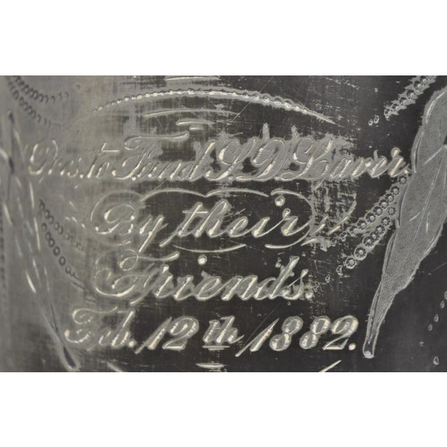 Antique English Victorian Silver Plated Tilting Coffee Pot on Stand W/ Engraving For Sale - Image 16 of 17