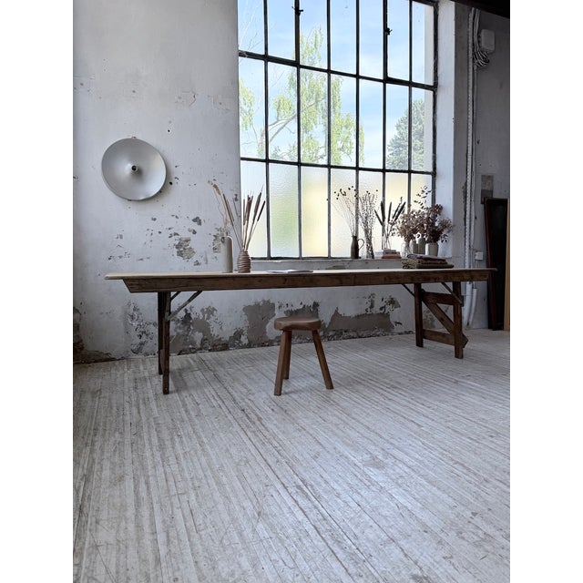 Pine Farmhouse Folding Table, 1950s For Sale - Image 6 of 18
