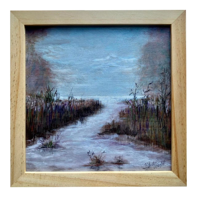 “Winter Evening” Contemporary Impressionistic Painting by Sandra Wright For Sale