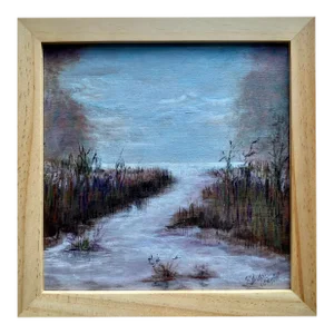 “Winter Evening” Contemporary Impressionistic Painting by Sandra Wright