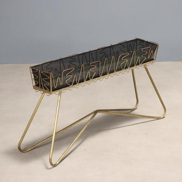 Metal Brass & Enamel Planter, 1950s For Sale - Image 7 of 7