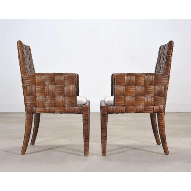 Set of Four John Hutton for Donghia Block Island Cane Armchairs For Sale - Image 13 of 18