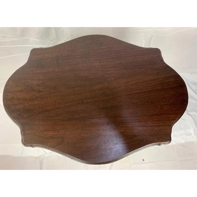 Chocolate Mid 20th Century French Carved Style Mahogany Table For Sale - Image 8 of 9