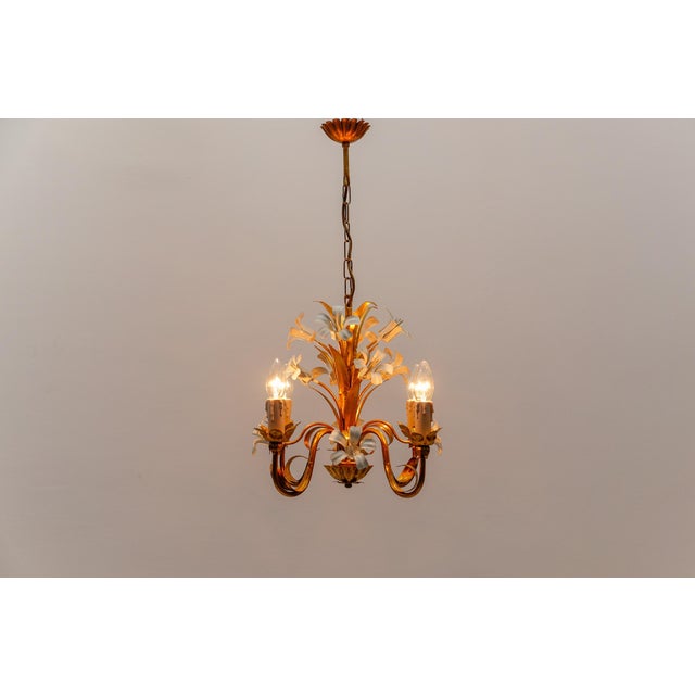 Mid-Century Modern Hollywood Regency Flower Ceiling Lamp by Hans Kögl, Germany, 1970s For Sale - Image 3 of 10