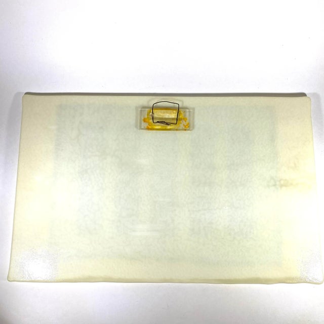 Cream 1970's Cream Fused Dichroic Art Glass Wall Art Plate Plaque For Sale - Image 8 of 9