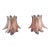 Pair of Murano Six-Tier Felci Wall Sconce – 10 Pink Glasses For Sale