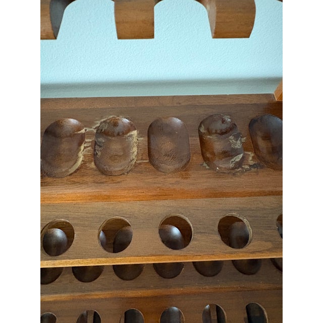 Mid-Century Decatur Industries Walnut 36-Pipe Display Rack For Sale - Image 12 of 12