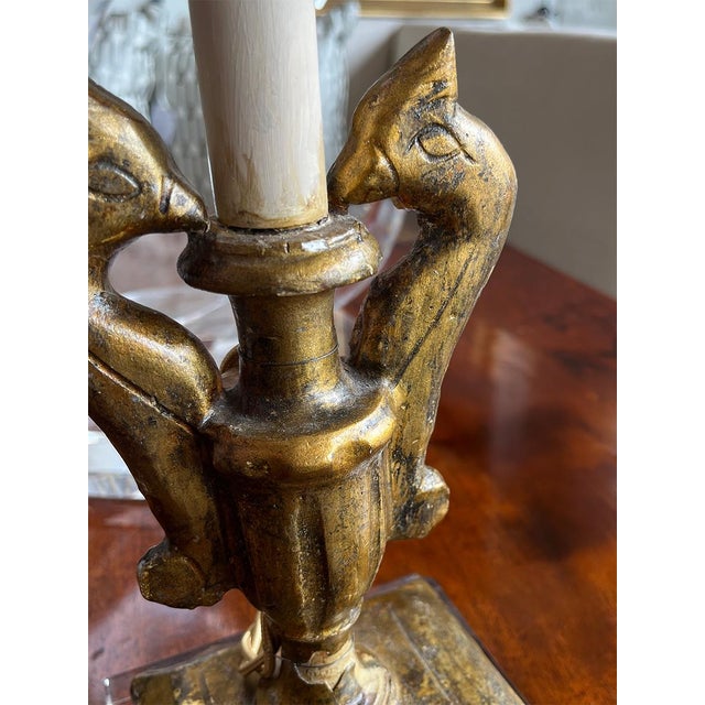 19th Century Gold Fragment Lamps With Shades - a Pair For Sale In New Orleans - Image 6 of 7