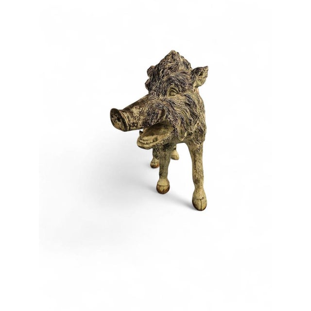 Mid-Century Modern Spanish Bronze Wild Boar Sculpture, 1950s For Sale - Image 6 of 9