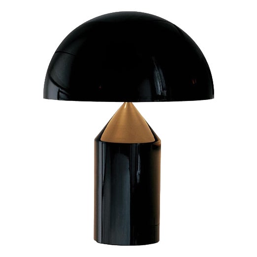 Large Atollo Table Lamp in Black Metal by Vico Magistretti for Oluce For Sale