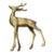 Vintage 1970s Brass Buck Antlered Deer Figurine 7" For Sale
