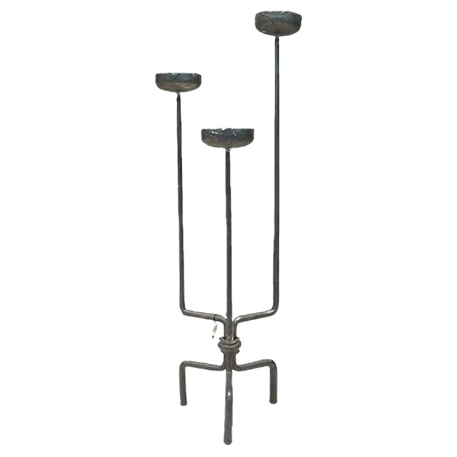 Wrought Iron Candleholders by Manfred Bredohl for Bredohl Design Vulkanschmiede, 1970s, Set of 2 For Sale