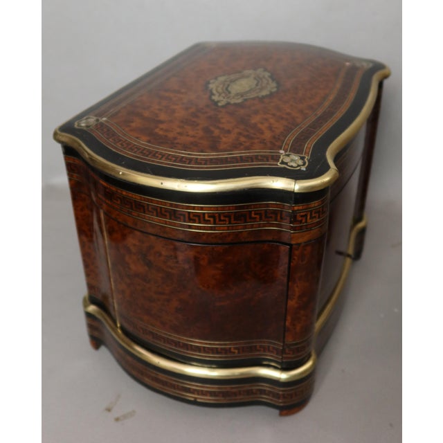Tahan Liquor Cabinet, Paris, with Baccarat Glassware This Napoleon III period marquetry liquor cabinet, made by Tahan in...