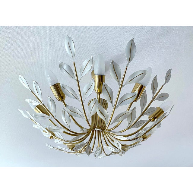 Vintage Floral Pendant Light from Vereinigte Werstaetten, 1950s For Sale - Image 6 of 18