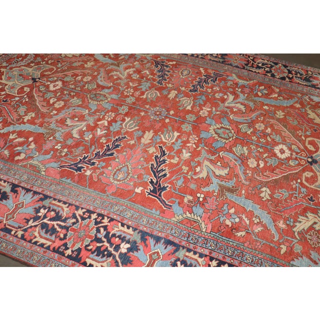 Textile Antique Zabihi Collection Persian Heriz Rug - 8'8" x 12'2" For Sale - Image 7 of 11