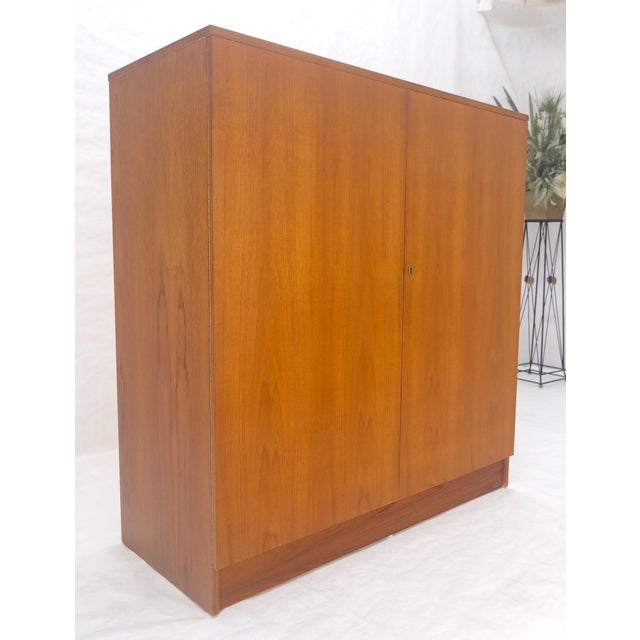 Mid-Century Modern Danish Teak Mid Century Modern Drop Front Secretary Box Desk Cabinet MINT For Sale - Image 3 of 17