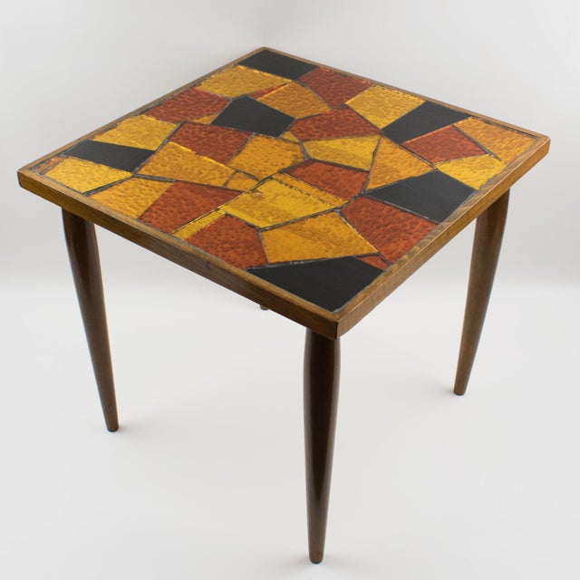 Mid-Century Modern Georges Briard Mosaic Glass and Wood Side Tables, 3 Pieces For Sale - Image 16 of 18