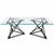 Design Plus Gallery presents a Dual Iron Pedestal Base Glass Dining Table by Formations. The table is composed of a thick...