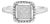 .925 Sterling Silver 1/5 Cttw Invisible Set Princess Cut Diamond Promise Ring with Beaded Halo (H-I Color, I1-I2 Clarity) - Ring - Size 7 For Sale
