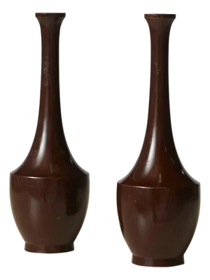Late 20th Century Japanese Bronze Vases - A Pair