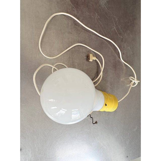 Mid-Century Modern Vintage Ingo Maurer Style Pop Art Giant Glass Light Bulb Pendant Lamp For Sale - Image 3 of 3