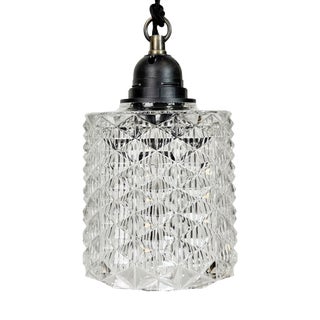 Vintage Cut Glass Ceiling Light, 1970s For Sale