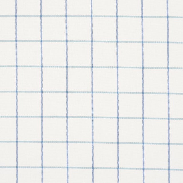 SAMPLE - Schumacher X Mark D. Sikes Frannie Windowpane Fabric In Cobalt For Sale