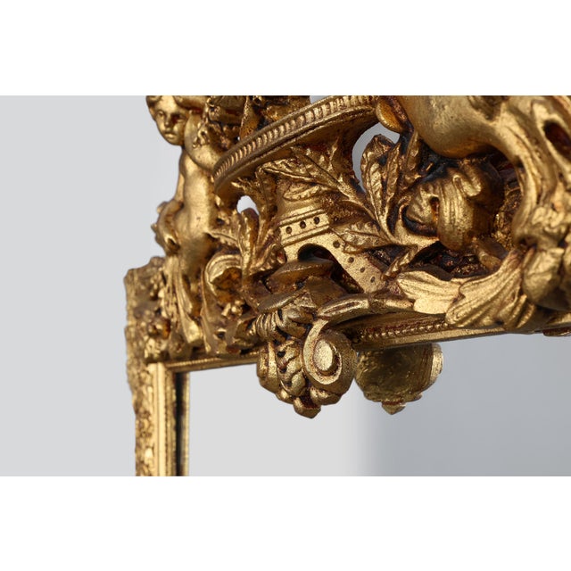 French Rococo Style Gilted Oak Mirror, 1800s For Sale - Image 6 of 11