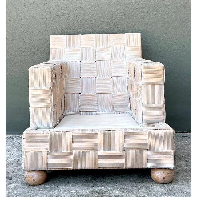 Late 20th Century Vintage Woven Rattan Sofa After John Hutton for Donghia For Sale - Image 5 of 12