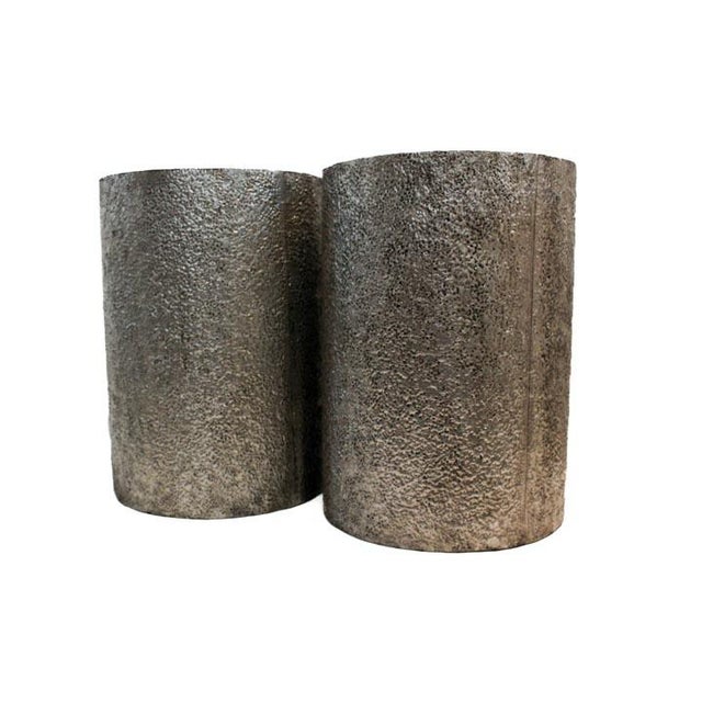 Side Table Silver and Black Modern For Sale - Image 10 of 12