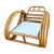 1950s Restored Mid-Century 3/4 Round Pretzel Arm Rattan Lounge Chair Set For Sale - Image 18 of 18