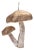 Double Mushroom Ornament (Set of 6) For Sale