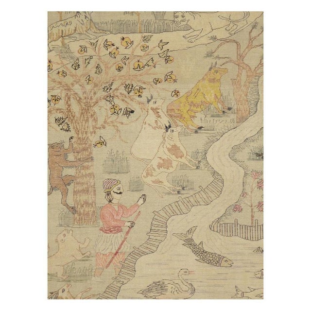 Folk Art Galerie Shabab Collection Mid-20th Century Handmade Turkish Kayseri Pictorial Accent Rug, Circa 1930 For Sale - Image 3 of 10