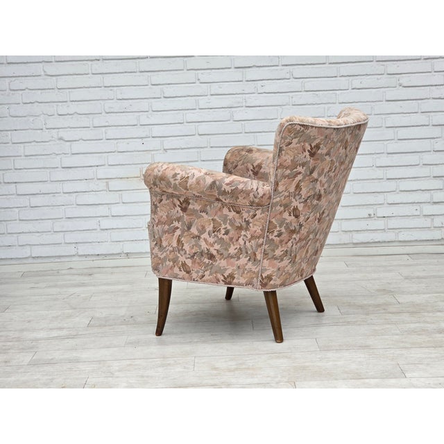 Danish Armchair in Jacquard Fabric, 1960s For Sale - Image 15 of 18
